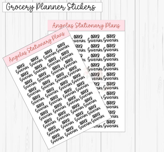 Grocery Order Planner Stickers, Functional Planner stickers for Grocery Shopping.